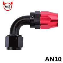 EVIL ENERGY 6AN Straight Swivel Hose End Fitting for Braided Fuel Line Aluminum Black 2PCS