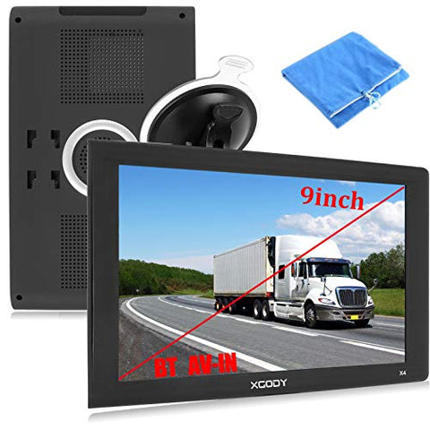 9inch Truck GPS Navigation for Car Big Touchscreen GPS Navigator Bluetooth AV-in Xgody 8GB ROM SAT NAV System Navigator Driving Alarm Lifetime map Updates