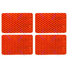 Amber/Red 2x3" Rectangle High Visibility Reflective Stick-On Prism Reflector | DOT-SAE | Strong Adhesive/Weatherproof | Trailer Camper RV Flatbed Fender Property Boat Marine (Red, Qty 4)