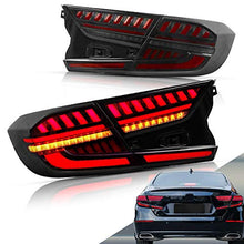 VLAND Led Tail Lights Compatible with Honda Accord 10th Gen 2018-2020 Rear Lamps w/ Scanning Dynamic Animation Breathing DRL, w/Sequential, Smoked/Tinted, Pair 4Pcs