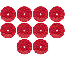 [ALL STAR TRUCK PARTS] Class A 3-3/16" Round Reflector with Center Mounting Hole - 2 Pack for Trailers, Trucks, Automobiles, Mail Boxes, Boats, SUV's, RV's, Industrial Applications (Red, 2)