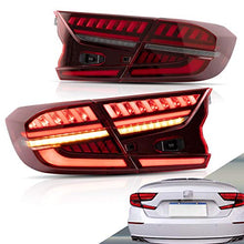 VLAND Led Tail Lights Compatible with Honda Accord 10th Gen 2018-2020 Rear Lamps w/ Scanning Dynamic Animation Breathing DRL, w/Sequential, Smoked/Tinted, Pair 4Pcs