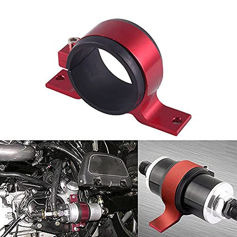 AotoKoop Universal Car Fuel Pump Fuel Filter Mounting Bracket, 60mm Single Clamp Cradle - Red